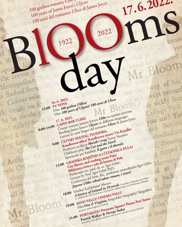 Bloomsday u Puli 2022: Stogodišnjica "Uliksa" Jamesa Joycea